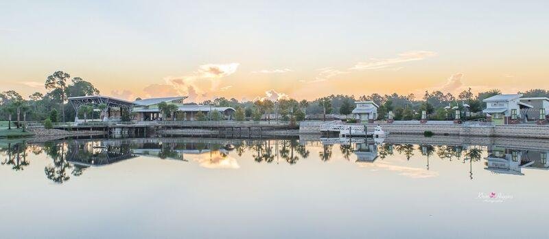Center Lake Park in Oviedo at sunset.