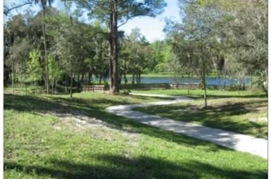 A park path and river view at Wilson’s Landing
